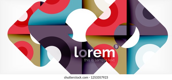 Composición de formas geométricas coloridas composición fondo abstracto. Diseño dinámico mínimo. Plantilla de diseño abstracto de moda para presentación de negocios o tecnología o portada de folletos web, fondo de pantalla. Vector