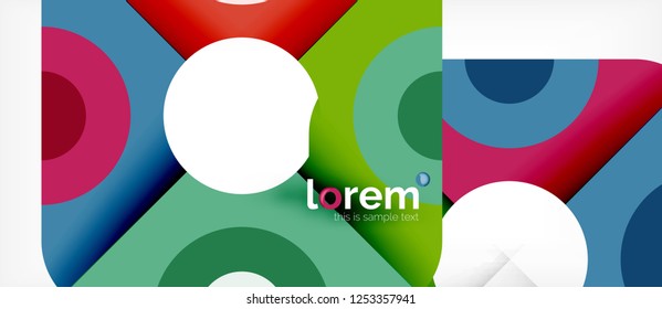 Geometric colorful shapes composition abstract background. Minimal dynamic design. Trendy abstract layout template for business or technology presentation or web brochure cover, wallpaper. Vector