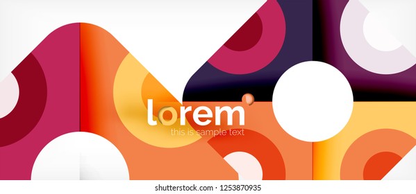 Geometric colorful shapes composition abstract background. Minimal dynamic design. Trendy abstract layout template for business or technology presentation or web brochure cover, wallpaper. Vector