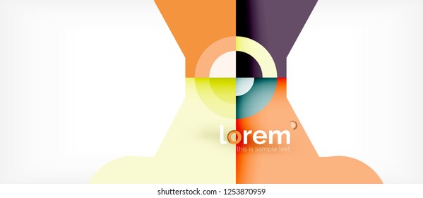 Composición de formas geométricas coloridas composición fondo abstracto. Diseño dinámico mínimo. Plantilla de diseño abstracto de moda para presentación de negocios o tecnología o portada de folletos web, fondo de pantalla. Vector