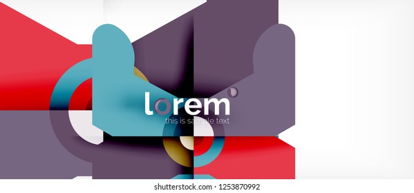 Composición de formas geométricas coloridas composición fondo abstracto. Diseño dinámico mínimo. Plantilla de diseño abstracto de moda para presentación de negocios o tecnología o portada de folletos web, fondo de pantalla. Vector