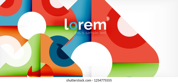 Formas coloridas geométricas composição fundo abstrato. Design dinâmico mínimo. Modelo de layout abstrato moderno para apresentação de negócios ou tecnologia ou capa de brochura da web, papel de parede. Vetor