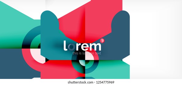 Geometric colorful shapes composition abstract background. Minimal dynamic design. Trendy abstract layout template for business or technology presentation or web brochure cover, wallpaper. Vector