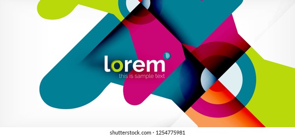 Fondo abstracto de composición de formas geométricas coloridas. Diseño dinámico mínimo. Plantilla de diseño abstracto de moda para presentación de negocios o tecnología o portada de folletos web, fondo de pantalla. Vector