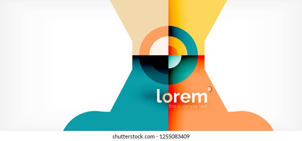 Geometric colorful shapes composition abstract background. Minimal dynamic design. Trendy abstract layout template for business or technology presentation or web brochure cover, wallpaper. Vector