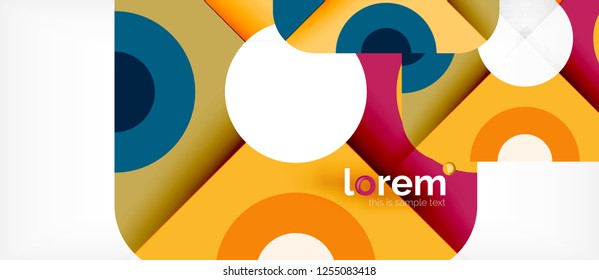 Geometric colorful shapes composition abstract background. Minimal dynamic design. Trendy abstract layout template for business or technology presentation or web brochure cover, wallpaper. Vector