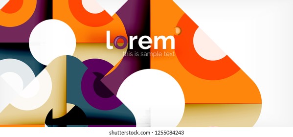 Geometric colorful shapes composition abstract background. Minimal dynamic design. Trendy abstract layout template for business or technology presentation or web brochure cover, wallpaper. Vector