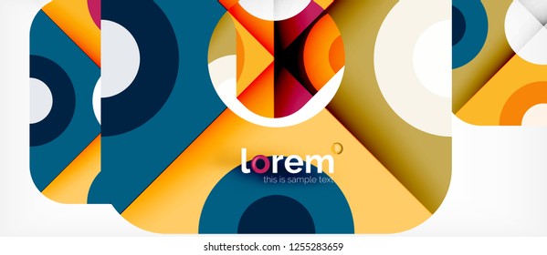 Geometric colorful shapes composition abstract background. Minimal dynamic design. Trendy abstract layout template for business or technology presentation or web brochure cover, wallpaper. Vector