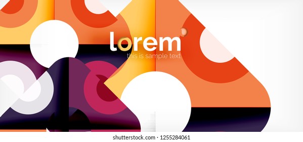Composición de formas geométricas coloridas composición fondo abstracto. Diseño dinámico mínimo. Plantilla de diseño abstracto de moda para presentación de negocios o tecnología o portada de folletos web, fondo de pantalla. Vector