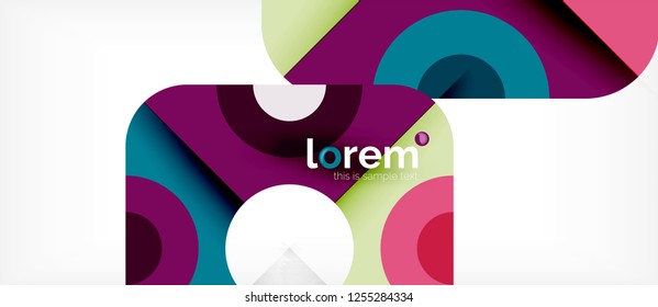 Geometric colorful shapes composition abstract background. Minimal dynamic design. Trendy abstract layout template for business or technology presentation or web brochure cover, wallpaper. Vector