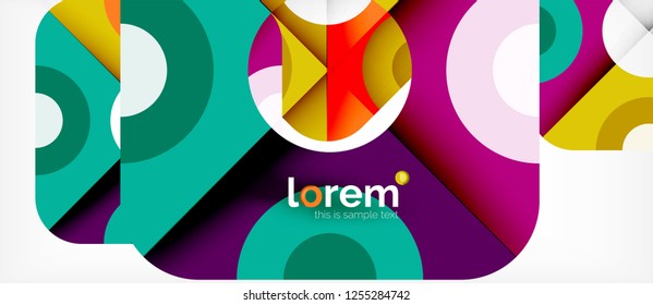 Geometric colorful shapes composition abstract background. Minimal dynamic design. Trendy abstract layout template for business or technology presentation or web brochure cover, wallpaper. Vector