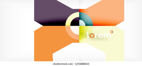 Geometric colorful shapes composition abstract background. Minimal dynamic design. Trendy abstract layout template for business or technology presentation or web brochure cover, wallpaper. Vector