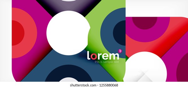 Geometric colorful shapes composition abstract background. Minimal dynamic design. Trendy abstract layout template for business or technology presentation or web brochure cover, wallpaper. Vector