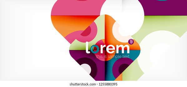 Composición de formas geométricas coloridas composición fondo abstracto. Diseño dinámico mínimo. Plantilla de diseño abstracto de moda para presentación de negocios o tecnología o portada de folletos web, fondo de pantalla. Vector