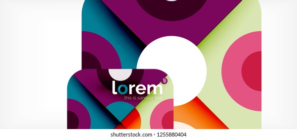 Geometric colorful shapes composition abstract background. Minimal dynamic design. Trendy abstract layout template for business or technology presentation or web brochure cover, wallpaper. Vector