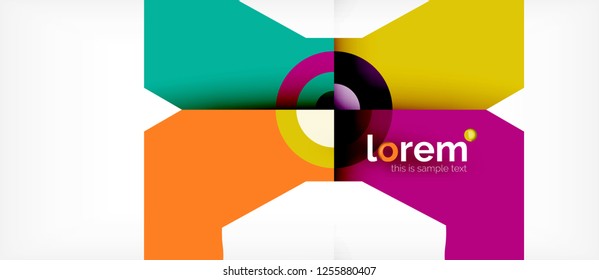Composición de formas geométricas coloridas composición fondo abstracto. Diseño dinámico mínimo. Plantilla de diseño abstracto de moda para presentación de negocios o tecnología o portada de folletos web, fondo de pantalla. Vector