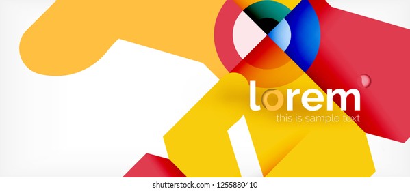 Geometric colorful shapes composition abstract background. Minimal dynamic design. Trendy abstract layout template for business or technology presentation or web brochure cover, wallpaper. Vector