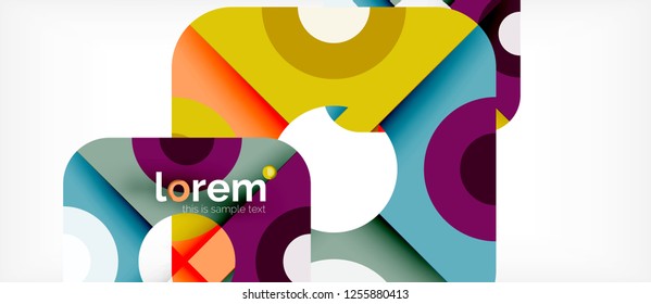 Geometric colorful shapes composition abstract background. Minimal dynamic design. Trendy abstract layout template for business or technology presentation or web brochure cover, wallpaper. Vector