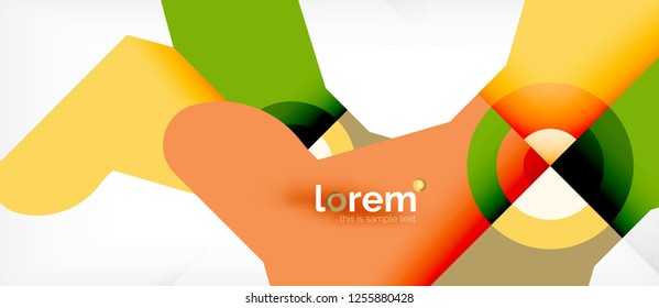 Composición de formas geométricas coloridas composición fondo abstracto. Diseño dinámico mínimo. Plantilla de diseño abstracto de moda para presentación de negocios o tecnología o portada de folletos web, fondo de pantalla. Vector