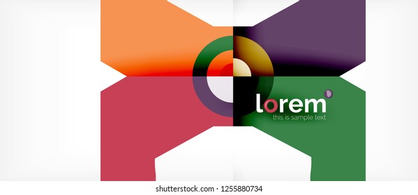 Geometric colorful shapes composition abstract background. Minimal dynamic design. Trendy abstract layout template for business or technology presentation or web brochure cover, wallpaper. Vector