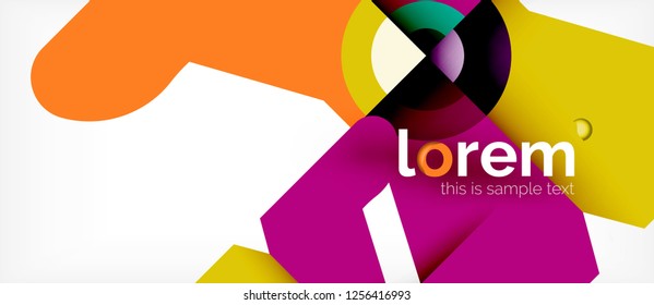 Composición de formas geométricas coloridas composición fondo abstracto. Diseño dinámico mínimo. Plantilla de diseño abstracto de moda para presentación de negocios o tecnología o portada de folletos web, fondo de pantalla. Vector