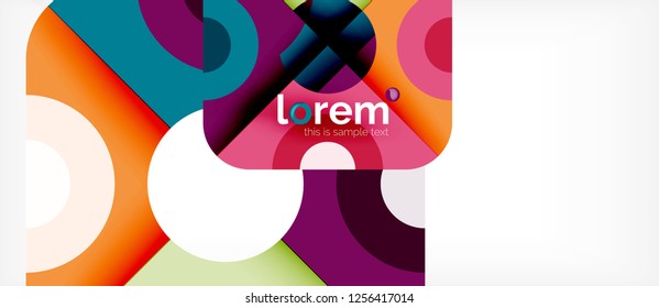 Composición de formas geométricas coloridas composición fondo abstracto. Diseño dinámico mínimo. Plantilla de diseño abstracto de moda para presentación de negocios o tecnología o portada de folletos web, fondo de pantalla. Vector