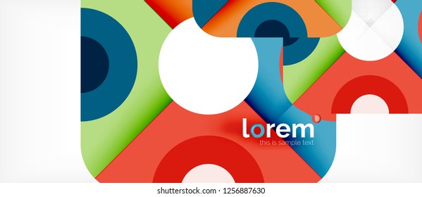 Geometric colorful shapes composition abstract background. Minimal dynamic design. Trendy abstract layout template for business or technology presentation or web brochure cover, wallpaper. Vector
