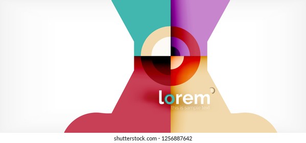Formas coloridas geométricas composição fundo abstrato. Design dinâmico mínimo. Modelo de layout abstrato moderno para apresentação de negócios ou tecnologia ou capa de brochura da web, papel de parede. Vetor