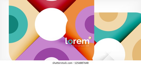 Geometric colorful shapes composition abstract background. Minimal dynamic design. Trendy abstract layout template for business or technology presentation or web brochure cover, wallpaper. Vector