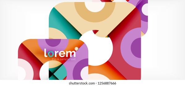 Geometric colorful shapes composition abstract background. Minimal dynamic design. Trendy abstract layout template for business or technology presentation or web brochure cover, wallpaper. Vector
