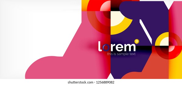 Geometric colorful shapes composition abstract background. Minimal dynamic design. Trendy abstract layout template for business or technology presentation or web brochure cover, wallpaper. Vector