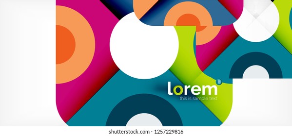 Geometric colorful shapes composition abstract background. Minimal dynamic design. Trendy abstract layout template for business or technology presentation or web brochure cover, wallpaper. Vector