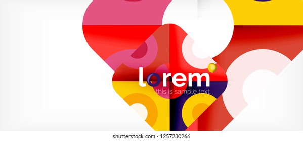 Geometric colorful shapes composition abstract background. Minimal dynamic design. Trendy abstract layout template for business or technology presentation or web brochure cover, wallpaper. Vector