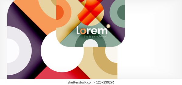 Composición de formas geométricas coloridas composición fondo abstracto. Diseño dinámico mínimo. Plantilla de diseño abstracto de moda para presentación de negocios o tecnología o portada de folletos web, fondo de pantalla. Vector