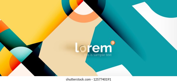 Composición de formas geométricas coloridas composición fondo abstracto. Diseño dinámico mínimo. Plantilla de diseño abstracto de moda para presentación de negocios o tecnología o portada de folletos web, fondo de pantalla. Vector