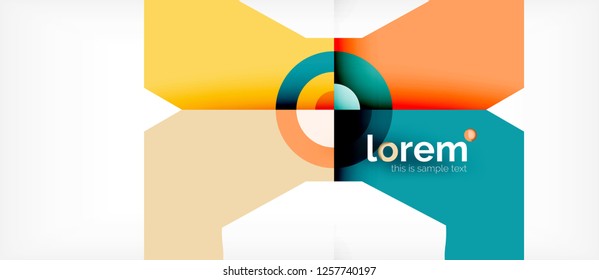 Geometric colorful shapes composition abstract background. Minimal dynamic design. Trendy abstract layout template for business or technology presentation or web brochure cover, wallpaper. Vector