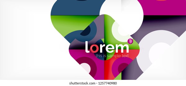 Geometric colorful shapes composition abstract background. Minimal dynamic design. Trendy abstract layout template for business or technology presentation or web brochure cover, wallpaper. Vector