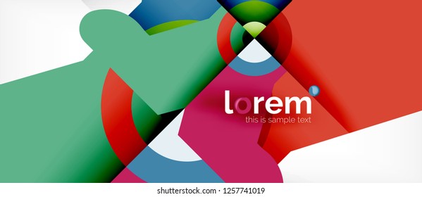 Composición de formas geométricas coloridas composición fondo abstracto. Diseño dinámico mínimo. Plantilla de diseño abstracto de moda para presentación de negocios o tecnología o portada de folletos web, fondo de pantalla. Vector