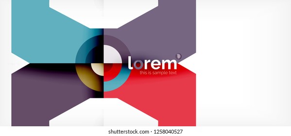 Geometric colorful shapes composition abstract background. Minimal dynamic design. Trendy abstract layout template for business or technology presentation or web brochure cover, wallpaper. Vector