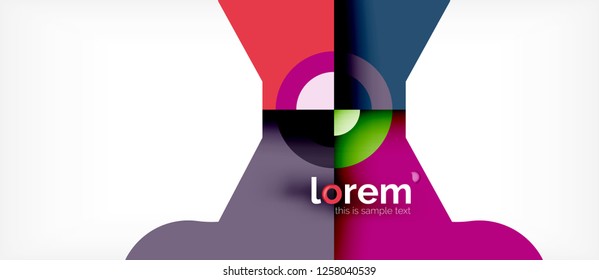 Geometric colorful shapes composition abstract background. Minimal dynamic design. Trendy abstract layout template for business or technology presentation or web brochure cover, wallpaper. Vector