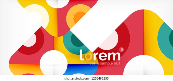 Geometric colorful shapes composition abstract background. Minimal dynamic design. Trendy abstract layout template for business or technology presentation or web brochure cover, wallpaper. Vector