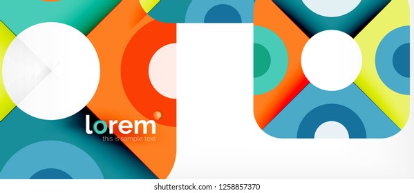 Geometric colorful shapes composition abstract background. Minimal dynamic design. Trendy abstract layout template for business or technology presentation or web brochure cover, wallpaper. Vector