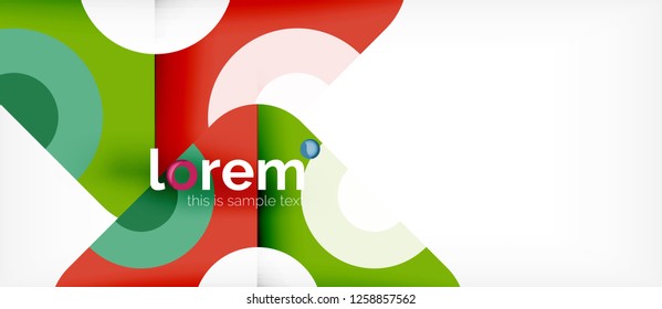 Geometric colorful shapes composition abstract background. Minimal dynamic design. Trendy abstract layout template for business or technology presentation or web brochure cover, wallpaper. Vector