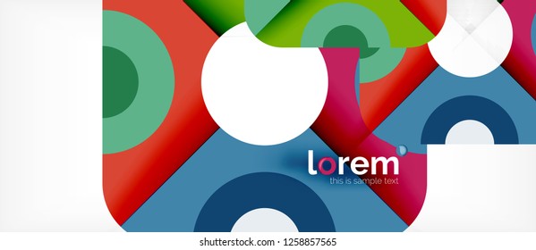 Geometric colorful shapes composition abstract background. Minimal dynamic design. Trendy abstract layout template for business or technology presentation or web brochure cover, wallpaper. Vector