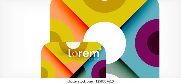Composición de formas geométricas coloridas composición fondo abstracto. Diseño dinámico mínimo. Plantilla de diseño abstracto de moda para presentación de negocios o tecnología o portada de folletos web, fondo de pantalla. Vector