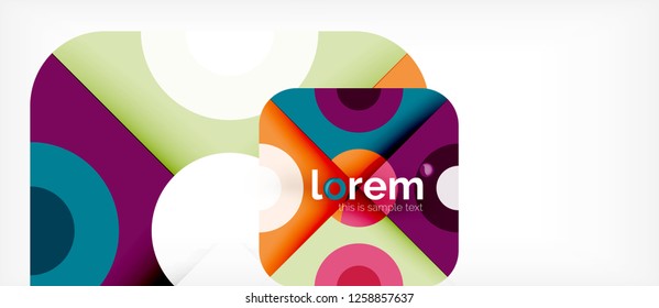 Geometric colorful shapes composition abstract background. Minimal dynamic design. Trendy abstract layout template for business or technology presentation or web brochure cover, wallpaper. Vector