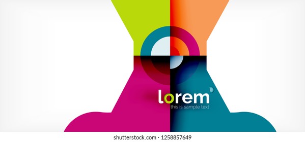 Geometric colorful shapes composition abstract background. Minimal dynamic design. Trendy abstract layout template for business or technology presentation or web brochure cover, wallpaper. Vector