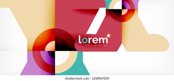 Geometric colorful shapes composition abstract background. Minimal dynamic design. Trendy abstract layout template for business or technology presentation or web brochure cover, wallpaper. Vector