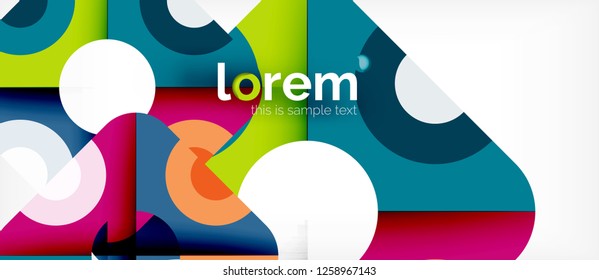 Geometric colorful shapes composition abstract background. Minimal dynamic design. Trendy abstract layout template for business or technology presentation or web brochure cover, wallpaper. Vector