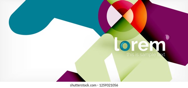 Geometric colorful shapes composition abstract background. Minimal dynamic design. Trendy abstract layout template for business or technology presentation or web brochure cover, wallpaper. Vector